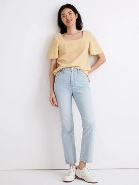 Madewell Size 32 Slim Demi Boot Bellmeade Wash Comfort Stretch Light Wash